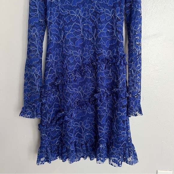 Shoe Dazzle NWT Royal Blue Lace Ruffle Trim Dress - Picture 5 of 14